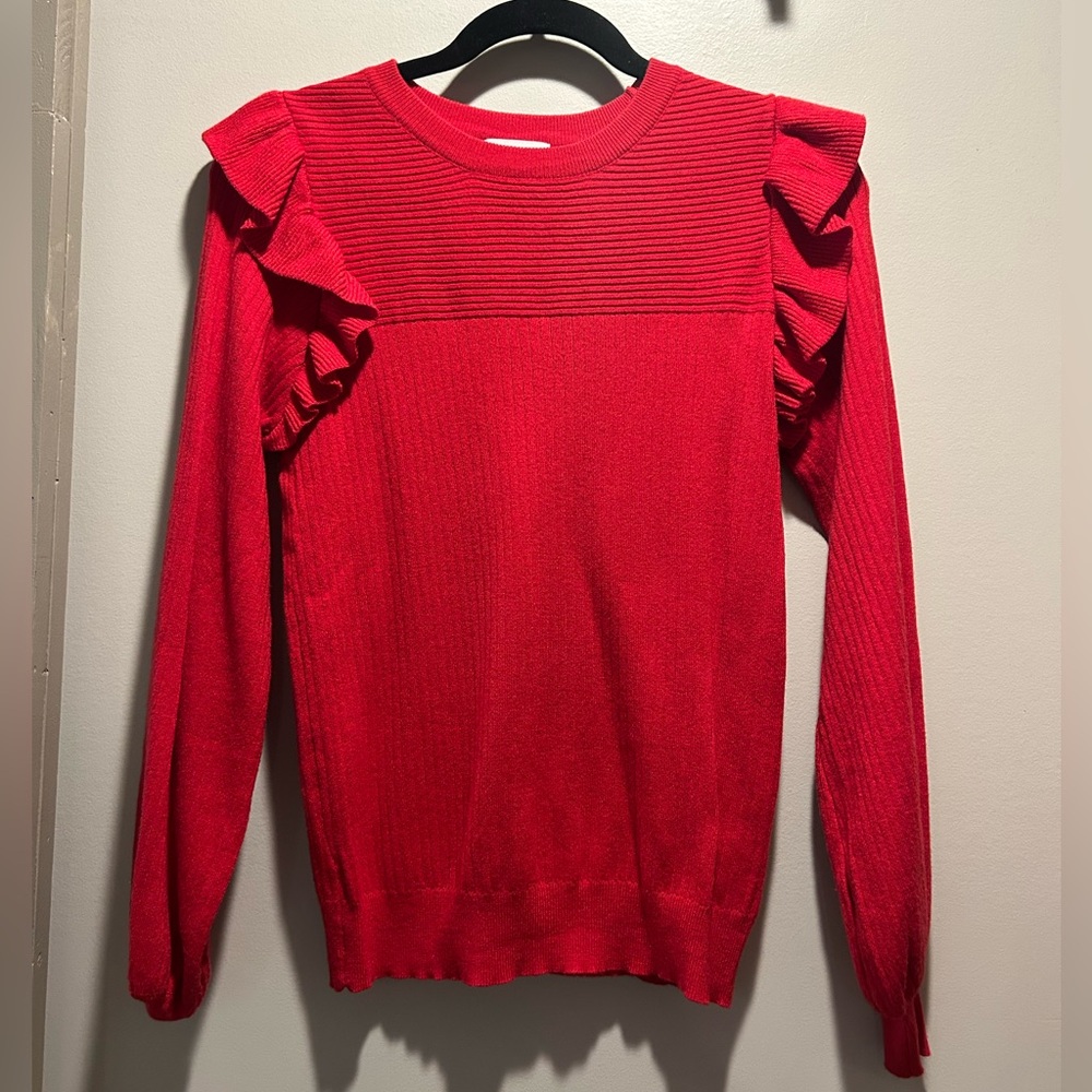 &Merci red top sweater